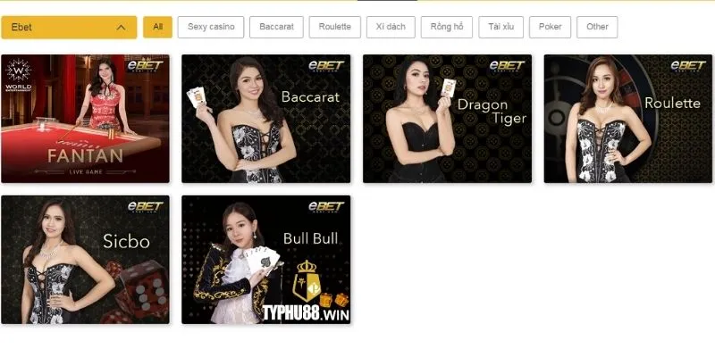 eBET là nhà phát hành game Casino online hàng đầu thế giới