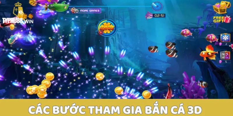 Bắn Cá 3D – Chinh Phục Đại Dương Rinh Ngay Thưởng Khủng 5 Các bước tham gia bắn cá 3D